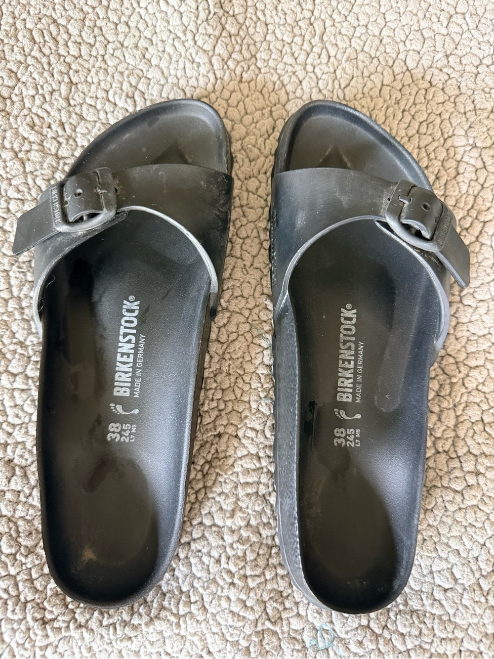 Birkenstock Black Single Strap EVA Slide Sandals